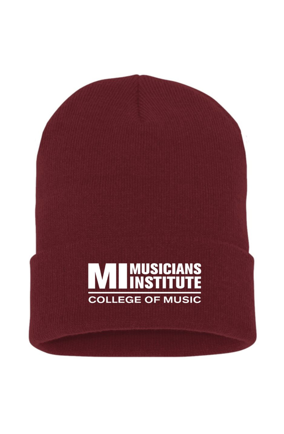 Unisex Embroidered MI Logo Cuffed Beanie - White Logo