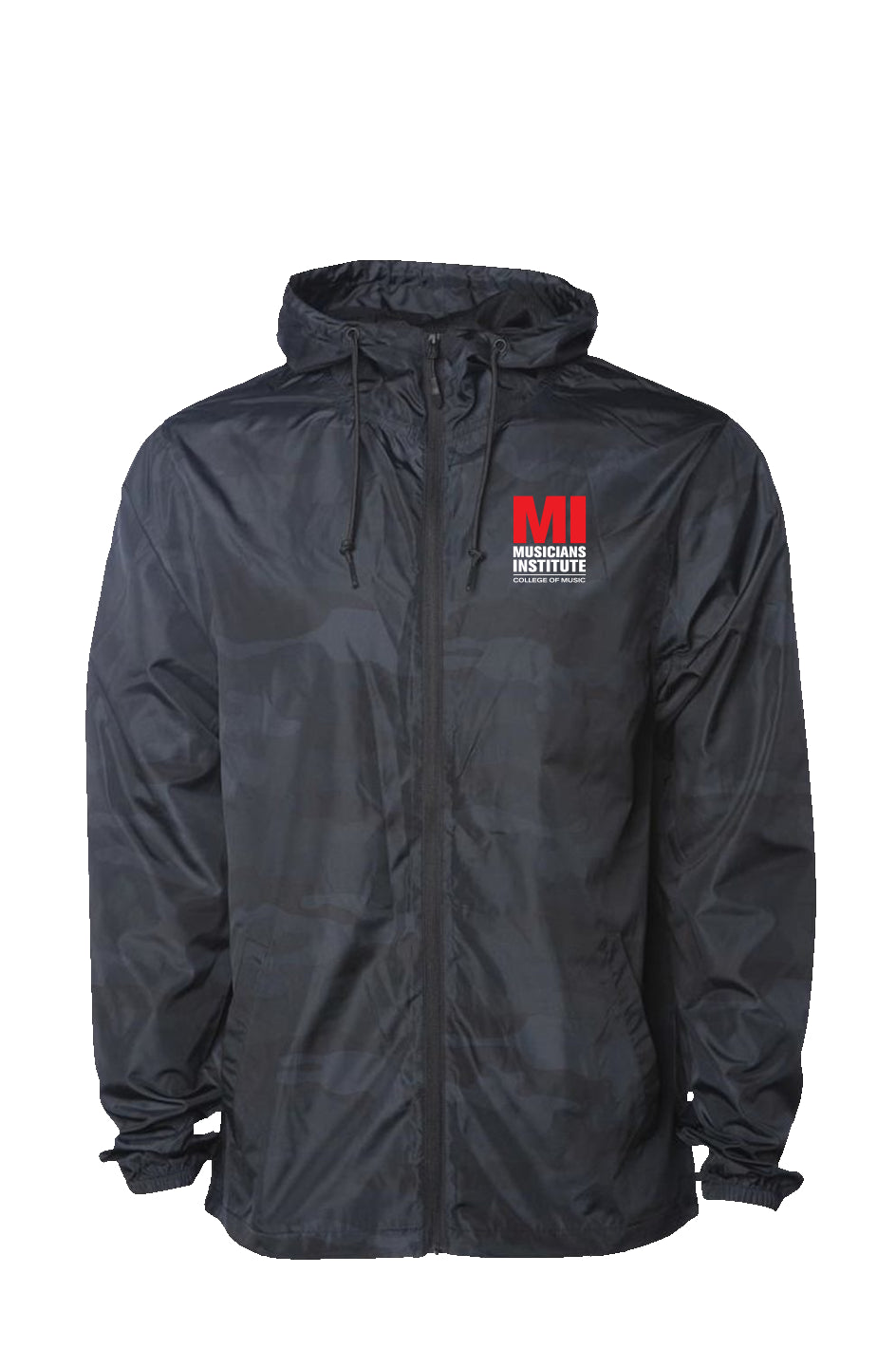 Black Camo Water Resistant Windbreaker