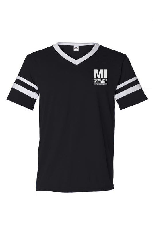 V-Neck Striped Sleeves Jersey