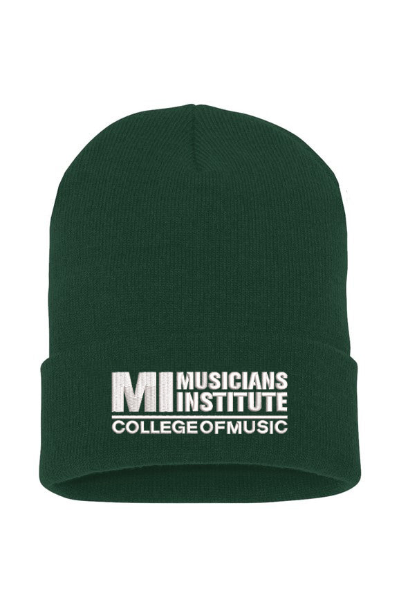 Unisex Embroidered MI Logo Cuffed Beanie - White Logo