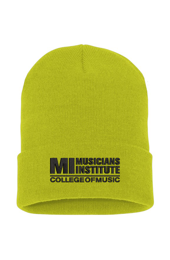 Unisex Embroidered MI Logo Cuffed Beanie - Black Logo
