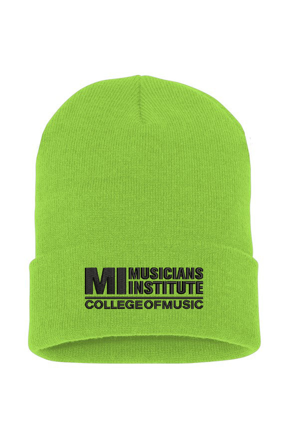 Unisex Embroidered MI Logo Cuffed Beanie - Black Logo